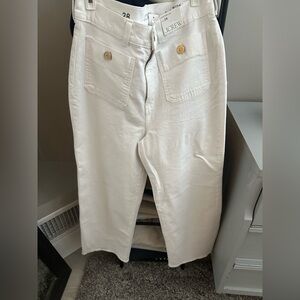 J.Crew Slim Wide Leg White Demin Jeans